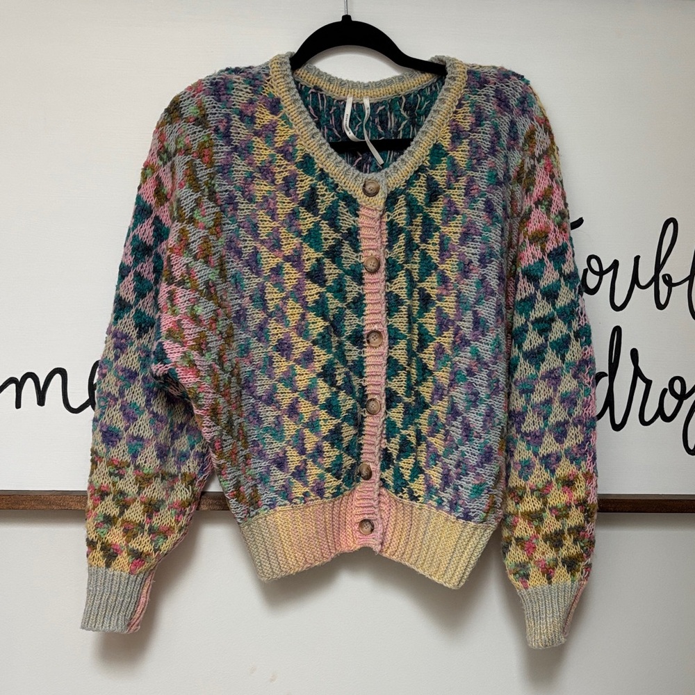 Anthropologie textured rainbow cardigan - Picture 2 of 4